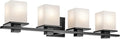 KICHLER Tully 32" 4-Light Vanity Light with Satin Etched Cased Opal Glass in Black for Over a Vanity, Soft Modern Style, (32" x 6.5" x 7"), 45152BK