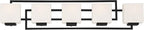 Possini Euro Design Lighting on The Square Modern Wall Mount Light Matte Black Aluminum Hardwired 37" 5-Light Fixture Opal Glass Shade for Bathroom Vanity Mirror House Living Room Home Hallway