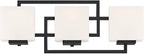 Possini Euro Design Lighting on The Square Modern Wall Mount Light Matte Black Aluminum Hardwired 21" 3-Light Fixture Opal Glass Shade for Bathroom Vanity Mirror House Living Room Home Hallway