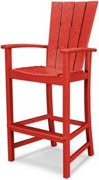 POLYWOOD® Quattro Adirondack Bar Chair in Sunset Red