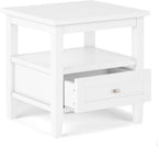 SIMPLIHOME Warm Shaker SOLID WOOD 20 inch Wide Rectangle Transitional End Table in White for the Living Room and Bedroom