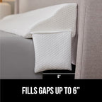 GORILLA GRIP Patent Pending King Bed Wedge Pillow Headboard Gap Filler, US Designed, Comfortable Supportive High Density Foam Pillows, Stay in Place Gripping Dots, Wedges Between Mattress, White