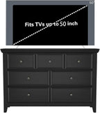 Black Dresser for Bedroom,7 Drawer Dresser, Modern 7 Chest of Drawers for Living Room, Farmhouse Style Storage Cabinet for Living Room, Dining Room, Entryway