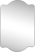 JONATHAN Y MIR205B Louisa 24 in. W x 36 in. H Medium Scalloped Rectangular Metal Framed Wall Mirror, for Bathroom, Living Room, Bedroom, Nickel