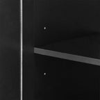 Polibi Tall Storage Cabinet with 2 Drawers, 3-Tier Adjustable Shelves & 2 Doors, Floor Free-Standing Cabinet for Bathroom, Living Room, Black, 63.2" H*32" W