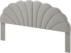 King Size Headboard Only, Petal Wall Mount Headboard King/California King Size for Adjustable Bed Velvet Upholstered Head Board Easy Assembly, Gray