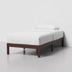 LIFEMENT Classic Wood Platform Bed Frame, Essential, Noise Free, Under Bed Storage, No Box Spring Needed, Easy Assembly (Walnut, Twin)