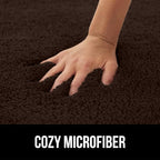 GORILLA GRIP Bathroom Rugs, 30x20, Ultra Soft Absorbent Mat, Thick Plush Bath Rug, Machine Washable, Microfiber Quick Dry, Mats for Shower, Bathtub and Floor, Home Decor Accessories, Brown