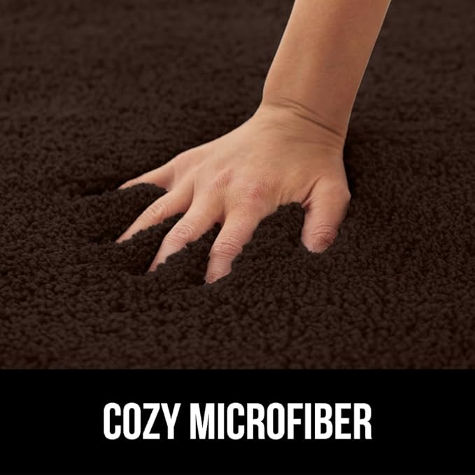 GORILLA GRIP Bathroom Rugs, 30x20, Ultra Soft Absorbent Mat, Thick Plush Bath Rug, Machine Washable, Microfiber Quick Dry, Mats for Shower, Bathtub and Floor, Home Decor Accessories, Brown