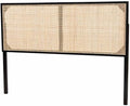 Rustic Romance Modern Bohemian Black Finished Bayur Wood and Natural Size Headboard 62.2L x 2D x 40.2H Inches Adjustable Height Traditional Design