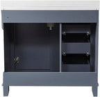 Hanover Ambridge 36'' Vanity Cabinet with Sink Combo for Bathroom, Powder Room | Pre-Assembled Cabinet | 1 Door, 3 Drawers | Artificial Stone Countertop, Gray Cabinet