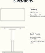 FLEXISPOT EN1 One-Piece Standing Desk 40"x24" Maple - Home Office Use, Height Adjustable with 4 Memory Presets, Supports Multiple Monitors, White Frame + Maple Top