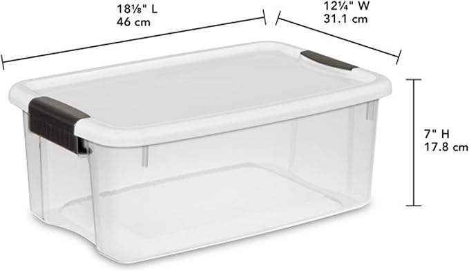 Sterilite 4 Set of 56-Quart Wheeled Storage Bin & 6 Set of 18-Quart Plastic Storage Container w/Latching Lid and Clear Base for Home Organization
