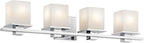 Kichler Tully 32" Vanity Light in Chrome, 4-Light Modern Bathroom Light with Satin Etched Cased Opal Glass, (32" W x 6.5" H), 45152CH