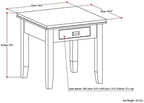 SIMPLIHOME Artisan SOLID WOOD 21 inch Wide Square Transitional End Side Table in Black for the Living Room and Bedroom