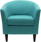 Pemberly Row 17.5" Traditional Fabric Club Chair in Carribean Blue