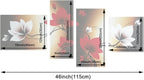 Wieco Art Full Bloom in Spring Red Flowers 100% Hand-painted 4 panels Flower Oil Paintings on Canvas Wall Art for Wall Decor Oil Painting on Canvas