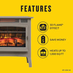 duraflame Freestanding Electric Fireplace Stove Heater with 3D Flame Effect for 1,000 Sq. Ft. Room, French Gray