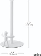 Umbra Buddy Paper Towel Holder Stand for Kitchen Countertop, Unique Dispenser, Standard, White