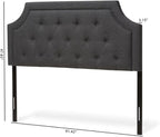 Maykoosh Adjustable Wood Post Headboard - Button Tufted Upholstered Bedroom Headboard King/Dark Gray