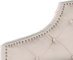 Safavieh Arebelle Taupe Linen Upholstered Tufted Headboard - Silver Nailhead (Queen)