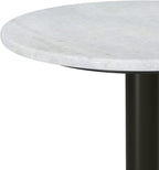 SIMPLIHOME Evans Side Table - 16 inch Wide Modern Metal Frame with White Marble Top in C-Shape Design, Contemporary Slide-Under Accent Stand or End Table for Living Room, Bedroom, or Office