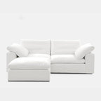 Modular Cloud Sofa, 78.7" Cloud Sectional Couches with Deep Seat，Oversized Loveseat Sofa with Ottoman for Living Room, Modern Comfy Couch with Washable Cover, Wide Armrest (White,1 Ottoman)
