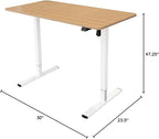 Stand Up Desk Store Electric Compact Standing Desk (Charcoal Frame/Natural Oak Top, 48” Wide)