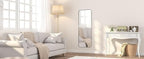 ANDY STAR 18" x 48" Full Length Wall Mirror, Large Brushed Gold Mirror for Bathroom, Rounded Corner Rectangle Body Mirror for Floor and Leaning