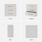 mopio Blake 3 Drawer Dresser for Bedroom, Chest of Drawers, Wood Dresser Organizer, Modern Farmhouse, Tall Night Stand, Enhanced Safety, Sturdy Compliant (1, White Oak, One Size)