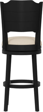 Hillsdale Clarion Wood Bar Height Swivel Stool, Black