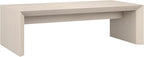 Henn&Hart 48" Rectangular Low-Profile Coffee Table for Living Room, Family Room, or Office, Alder White