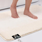 GORILLA GRIP Ultra Soft Plush Bathroom Rugs with Textured Rubber Backing, Absorbent Quick Dry Bath Mat, Machine Washable Shower Mats, Home Décor Accessories Bathmat Rug Essentials, 30 x 18 Ivory