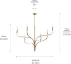 KICHLER Livadia 6-Light Chandelier, Soft Modern-Light in Champagne Bronze, for Foyer, Great Room, or Vaulted Dining or Bedroom (33.25" x 47.25"), 52674CPZ