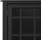 SIMPLIHOME Connaught Solid Wood 60 inch Wide Traditional Wide Storage Cabinet Buffet in Black for The Living Room, Entryway and Family Room