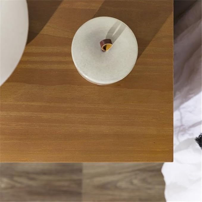 Walker Edison Mid Century Modern Grooved Handle Wood Nightstand Side Table Bedroom Storage Drawer and Shelf Bedside End Table, 2 Drawer, Caramel