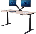 ApexDesk Elite Pro Series 71" x 33" Electric Height Adjustable Stand up Desk, Sit Stand Home Office Desk, Computer Desk - Curved Oak/Black