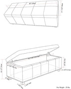 SIMPLIHOME Kingsley 48 inch Wide Transitional Rectangle Large Storage Ottoman in Radicchio Red Vegan Faux Leather, Assembled, For the Living Room, Entryway and Family Room