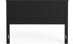 Glenwillow Home Wainscott Wood Panel Headboard in Black - Queen Size