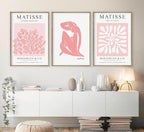 HesenDot Matisse Art wall Décor Set of 3,Unframed Blush & Salmon Pink wall art,Truly Quality Canvas Prints for 12x16in,Art poster decoration for kitchen, bathroom,living room,bedroom