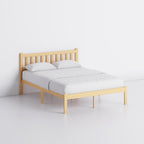 Askeld Wood Full Bed Frame with Headboard, 14 Inch High Solid Bamboo Platform Bed No Box Spring Needed, Mid-Century Heavy Duty Bedframe, Easy Assembly, Noise Free