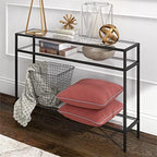 Siviline 42'' Wide Rectangular Console Table in Blackened Bronze