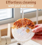 Flower-Shaped Wood Pulp Sponge Scrubber, sponges Kitchen– Dual-Sided Natural Dish Sponge,sponges for Dishes, Eco-Friendly, Quick-Drying, Gentle on Non-Stick Pans (9.3×1.8cm) (12pcs)