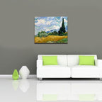 Wieco Art Wheat Field with Cypresses by Van Gogh Classic Oil Paintings Reproduction Modern Landscape Canvas Prints Artwork on Canvas Wall Art for Living Room Home Office Decorations
