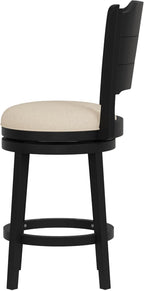 Hillsdale Clarion Wood Counter Height Swivel Stool, Black