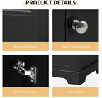 20" Bathroom Vanity with Sink, Wooden Bathroom Storage Cabinet with Soft Closing Door and Adjustable Shelve,Narrow Small Bathroom Cabinet for Small Space (20"× 18"×34"),Black