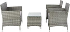 SAFAVIEH PAT7506B Collection Bandele Grey 4-Piece Outdoor Living Patio Set