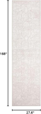 SAFAVIEH Reflection Collection Runner Rug - 2'3" x 14', Cream & Ivory, Non-Shedding & Easy Cleaning, Ideal for Living Room, Bedroom (RFT665D)