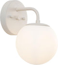 JONATHAN Y JYL3534C Louis Parisian Globe 5.75" 1-Light Metal/Frosted Glass Modern Contemporary LED Vanity Light Midcentury, Glam, Transitional, Bathroom, Powder Room, Dressing Room, Bedroom, Almond