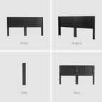 KEIKI Wooden King Size Headboard Only, 80.2" Wide Farmhouse Headboards with Wall Mounted Fluted Panel & Wingback for Bedroom, Black Oak